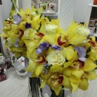 Lumanari nunta frezii mov si orhidee