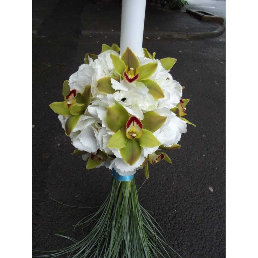 Lumanari glob nunta Hortensie si orhidee