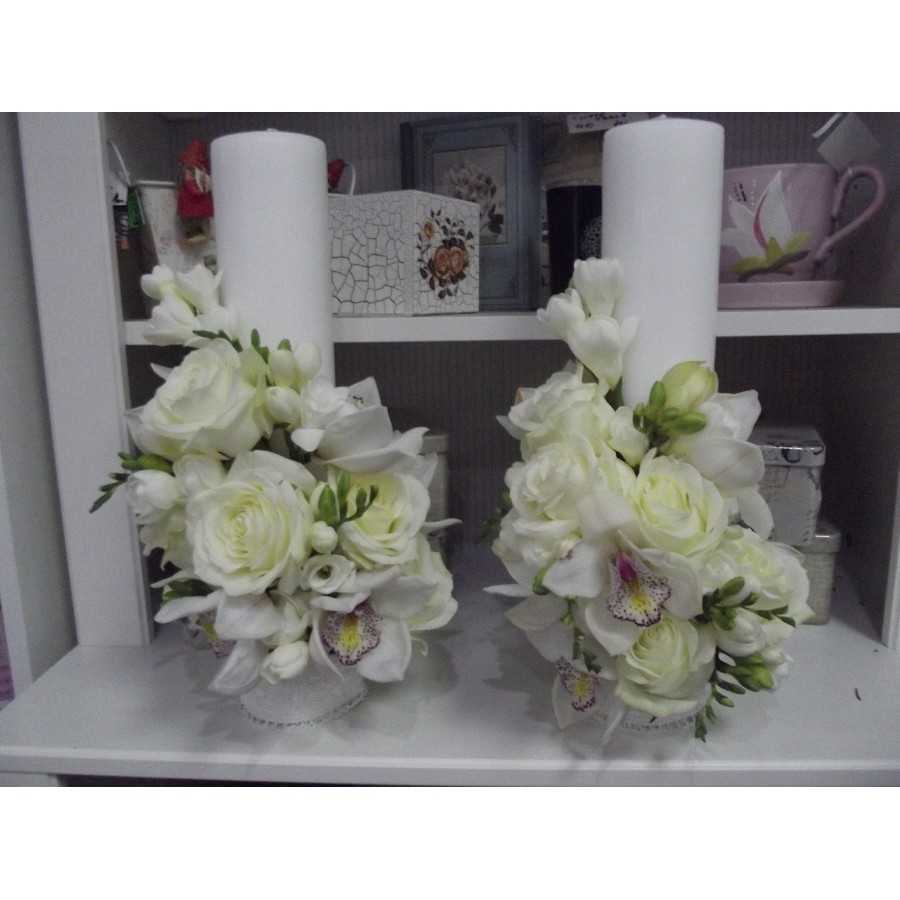 Lumanari de nunta scurte orhidee