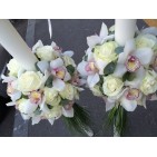 Lumanari nunta glob din trandafiri si orhidee Cymbidium