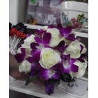Buchet mireasa orhidee mov