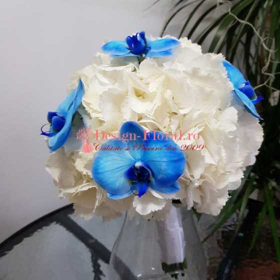 Buchet mireasa Phalaenopsis albastra