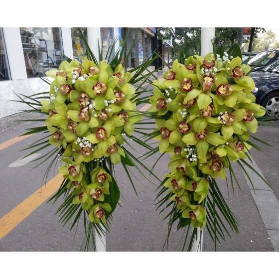 Lumanari nunta orhidee imperiala verde